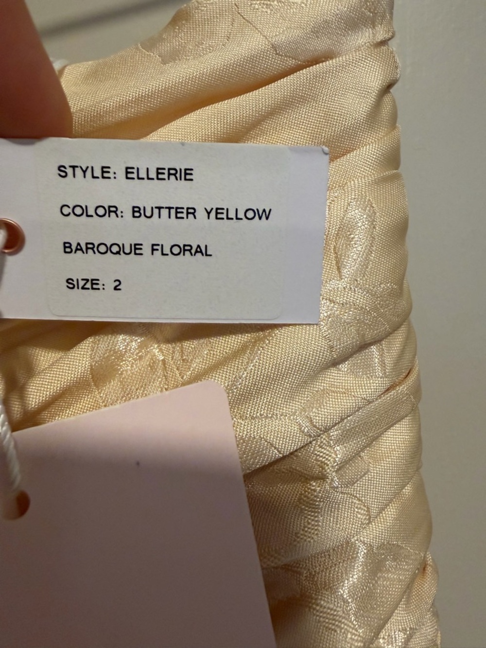 V. Chapman The Ellerie Dress Butter Yellow Baroque Floral Size 2 NEW! With tags! - Picture 7 of 13